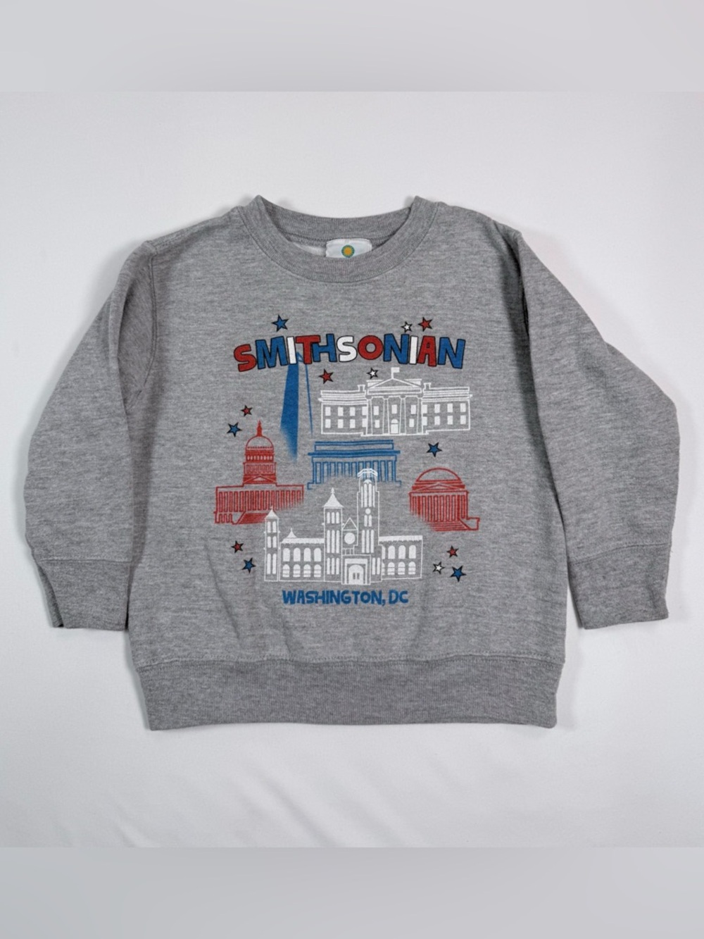 SMITHSONIAN‎ Kids Sweatshirt Size 3 Washington DC Graphic Gray Americana Tourist